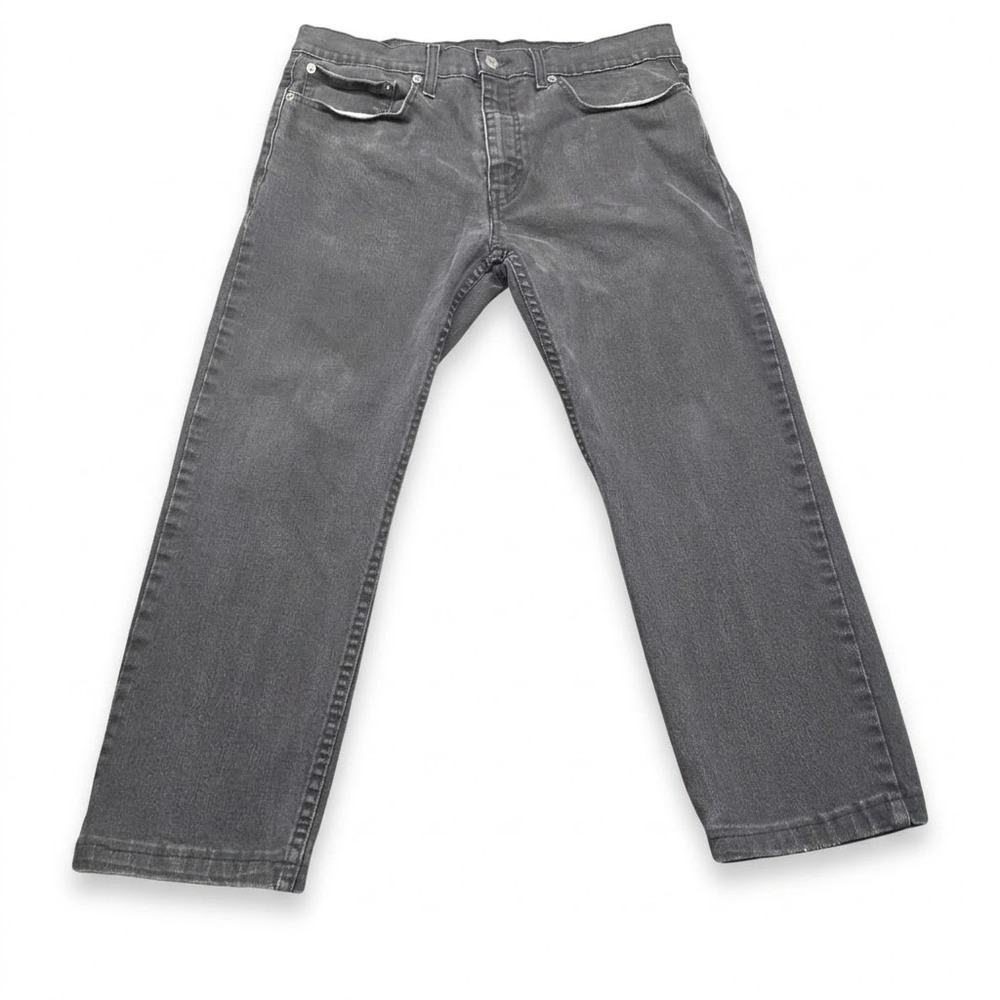 Levi's 502 Regular Taper Jeans Mens 34x30 Faded Black Denim Stretch Pants